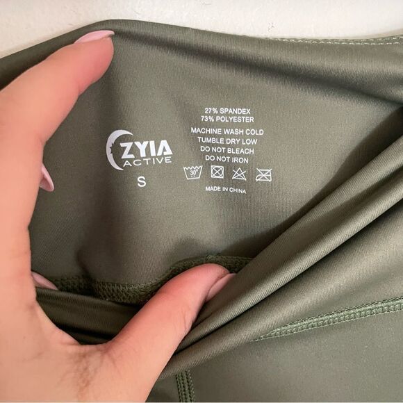 ZYIA Active Army Green Mesh Light N Tight High Rise Leggings Size Small - Picture 4 of 6